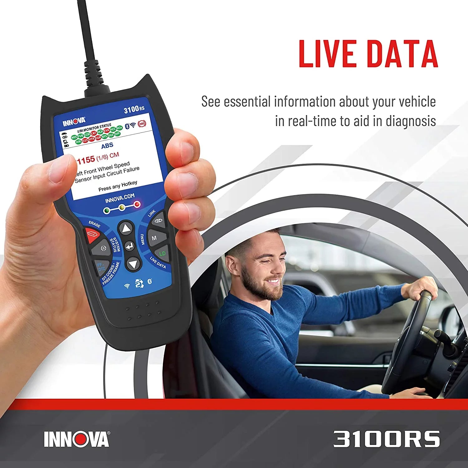 3100RS FixAssist Bluetooth Code Reader Vehicle Diagnostic Scanner