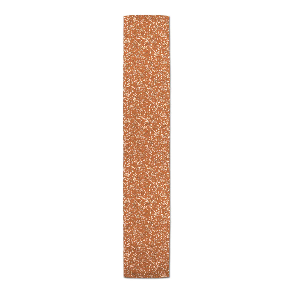 Creative Products Delicate Floral Pattern Orange 16x72 Poly Twill Table Runner
