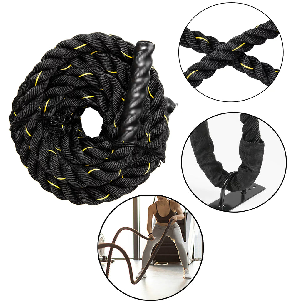 Battle Rope,Basics Exercise Rop,Skipping Rope Workout Battle Ropes for Men Women Total Body Workouts Power Training Improve Strength Building Muscle