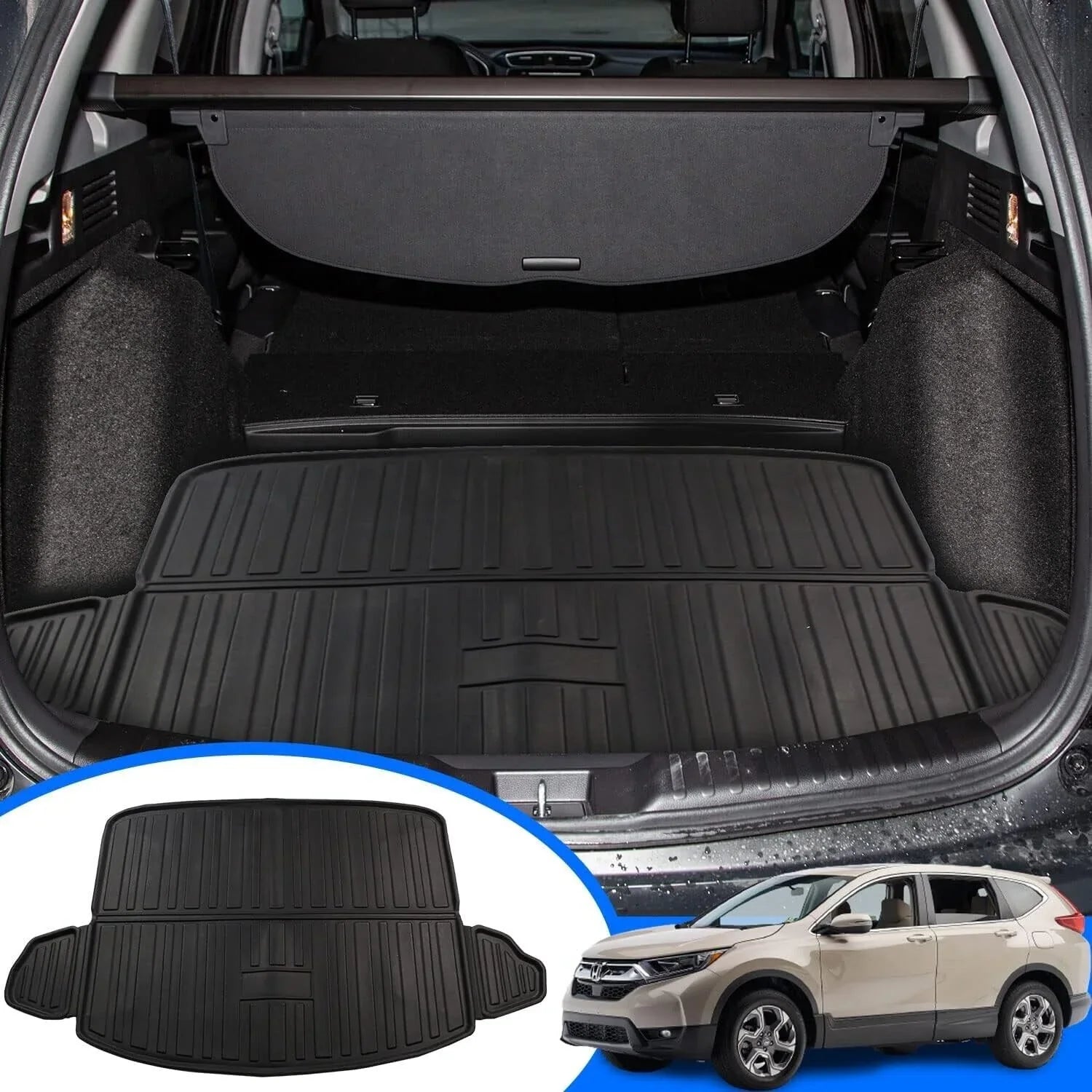 Cargo Liner Fit 2017-2022 Honda - All Weather Rear Trunk Cover Cargo Tray Floor Mat for Honda - 2017 2018 2019 2020 2021 2022 Accessory, Black