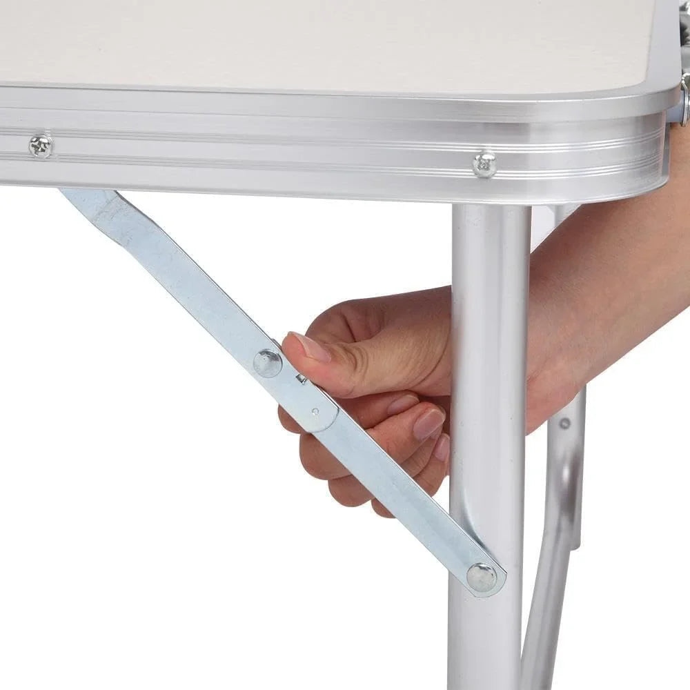 Portable Folding Aluminum Picnic Table - 3FT Compact Outdoor, Indoor Desk for Camping, Garden Patio, Lightweight