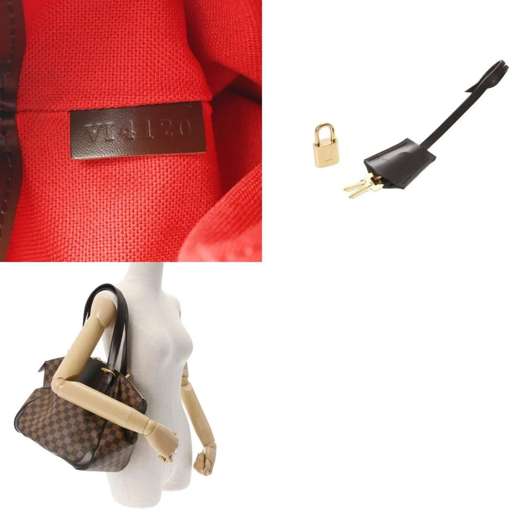 Pre-Owned   Damier Verona  Ebene  Women's Canvas Shoulder Bag (Good)