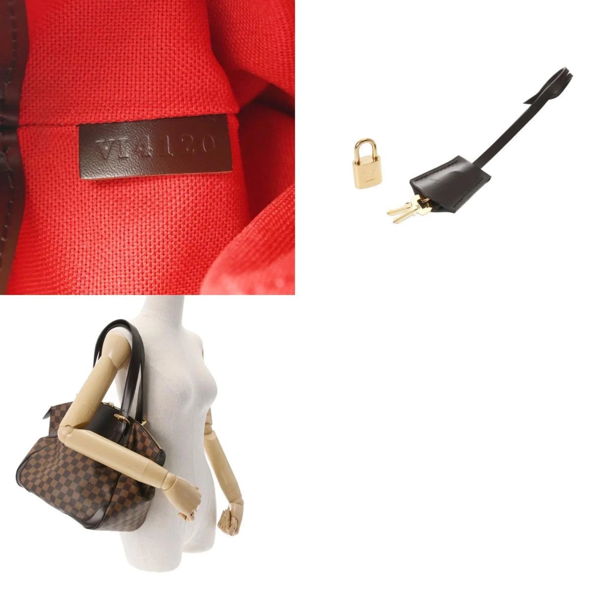 Pre-Owned   Damier Verona  Ebene  Women's Canvas Shoulder Bag (Good)