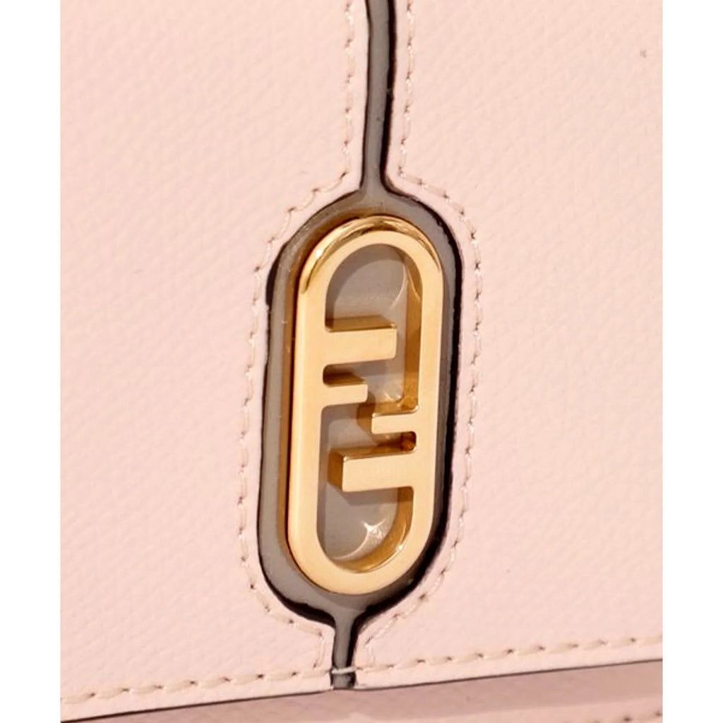 Fendi 'Lock Wallet Micro Trifold Rose Pink Tortora Gray Calf Leather