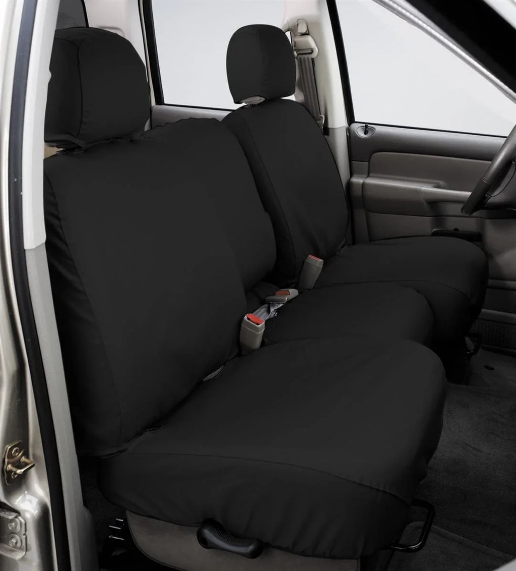 Covercraft Custom-Fit Front Bench SeatSaver Seat Covers - Polycotton Fabric, Charcoal Black Fits select: 2007-2008