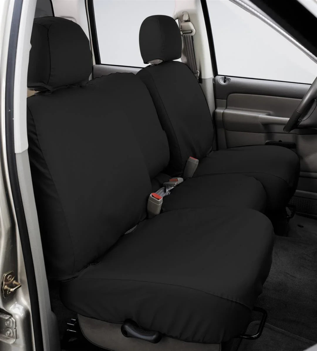 Covercraft Custom-Fit Front Bench SeatSaver Seat Covers - Polycotton Fabric, Charcoal Black Fits select: 2007-2008