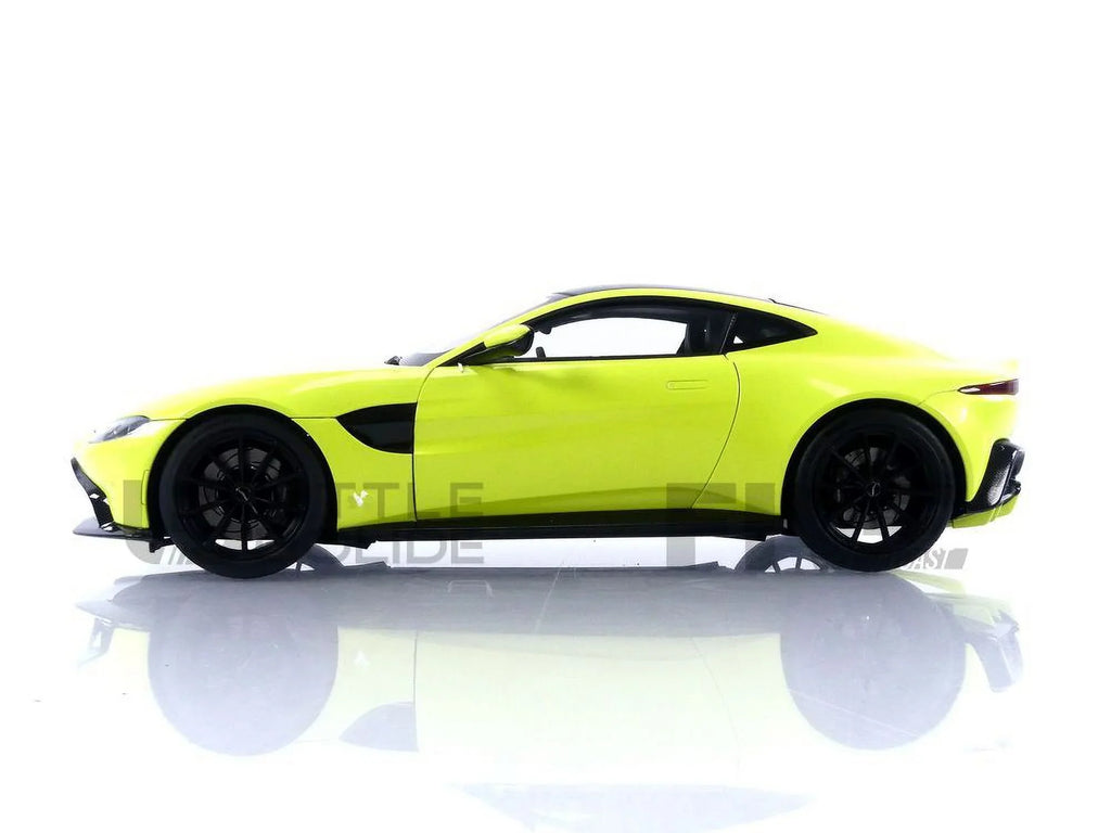 2019 Aston Martin Vantage  (Right Hand Drive) Lime Essence Green with Carbon Top 1/18 Model Car by Autoart