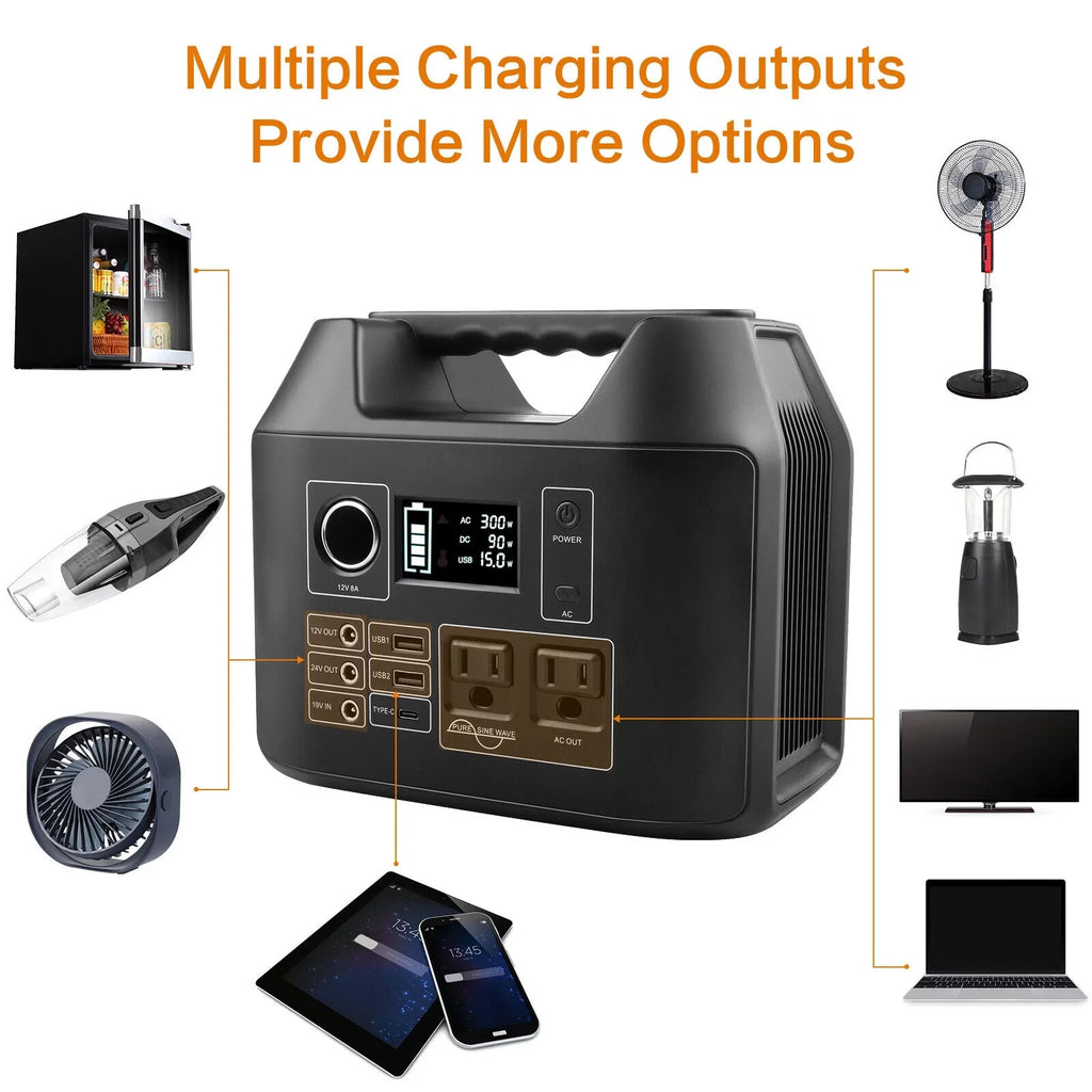 300W 80000mAh 296Wh Portable Power Station Sloar Generator Lithium Battery