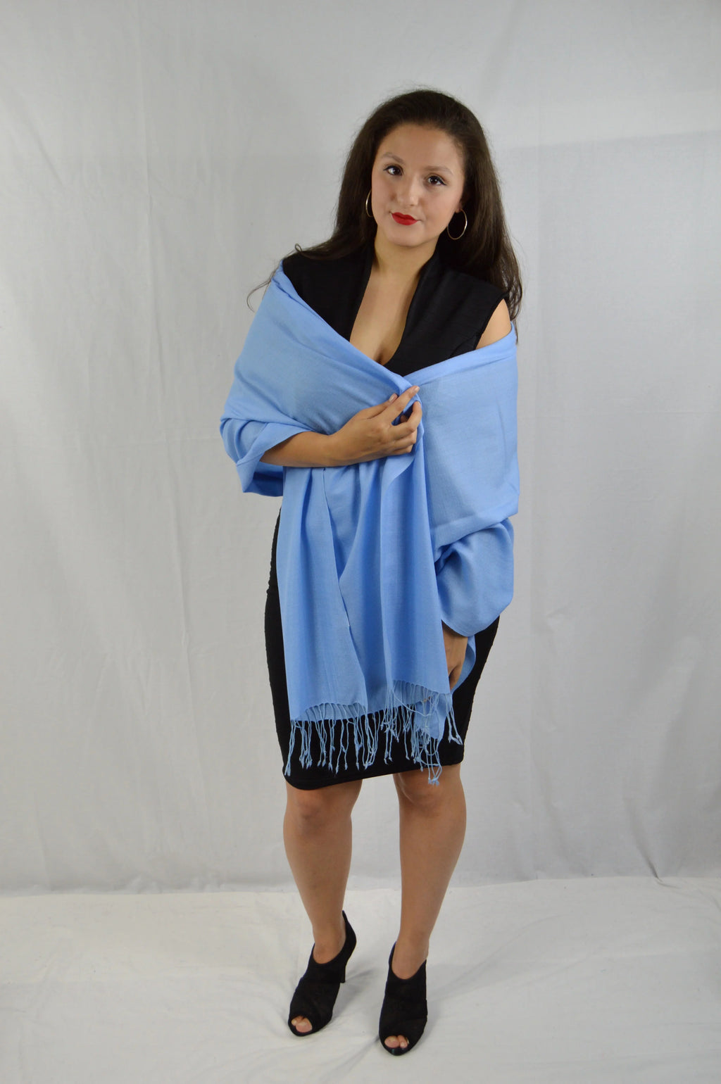 Fancy Shawl/Sheer Shawl/Summer Shawl/Water Pashmina Shawl/Light weight Shawl/Evening Shawl/Pashmina Shawl/Scarf/Scarves (Sea Blue Regular Shawl)