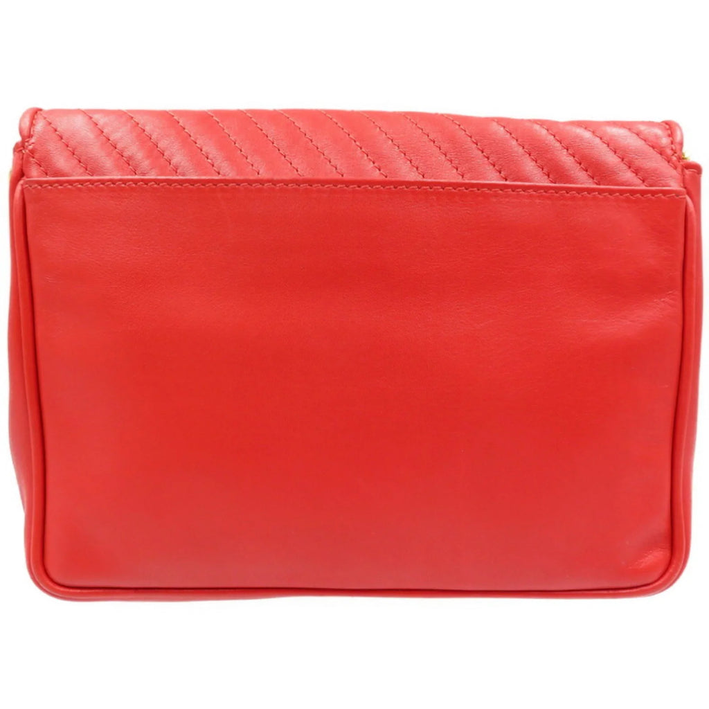 Pre-Owned Celine leather red chain shoulder bag (Good)
