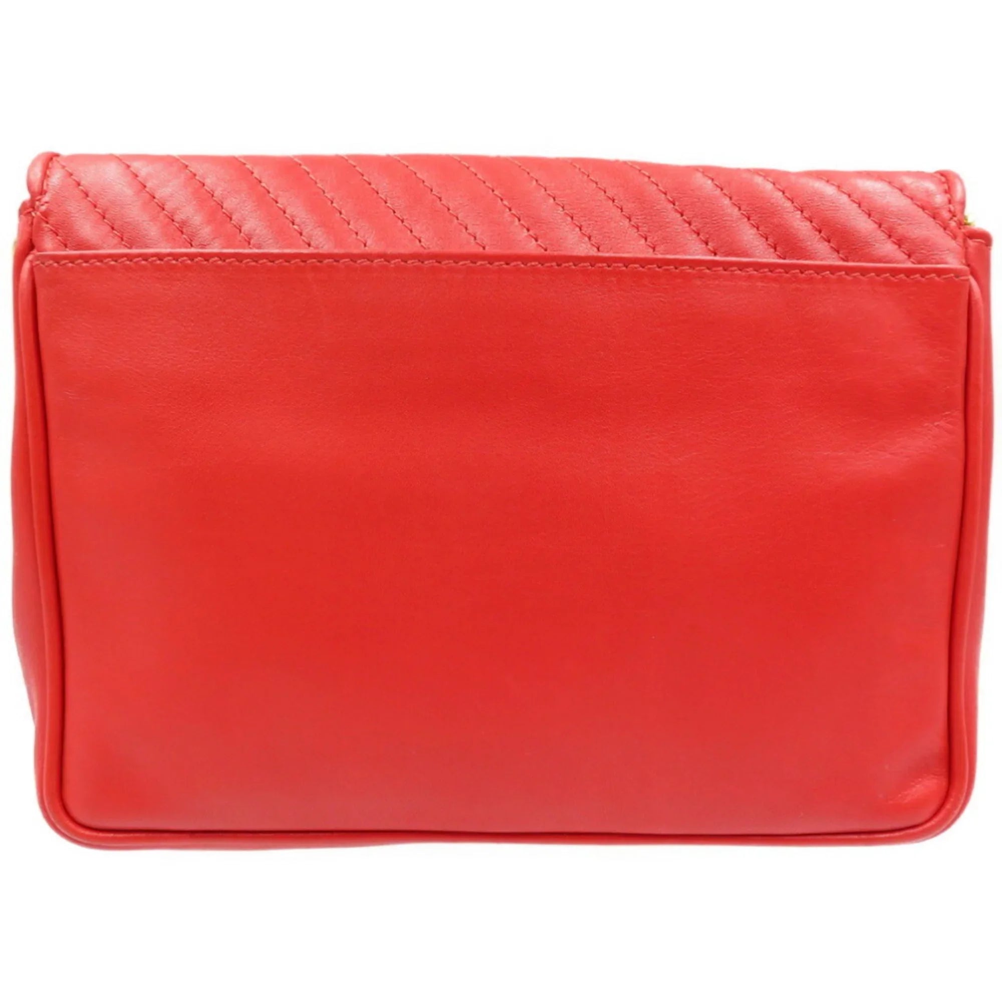 Pre-Owned Celine leather red chain shoulder bag (Good)