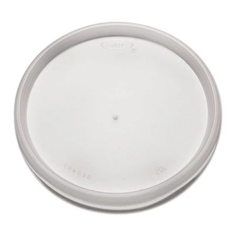 Dart 20JL Plastic Lids For Foam Cups, Bowls And Containers, Flat, Vented, Fits 6-32 Oz, Translucent, 100/pack, 10 Packs/carton