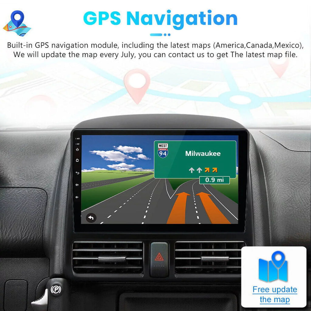Carplay Car Stereo Radio for Honda  2001 2002 2003 2004 2005 2006,1+32GB 9 Inch Touch Screen with Apple Android Auto  Navigator Bluetooth WiFi  Radio Mirror Link