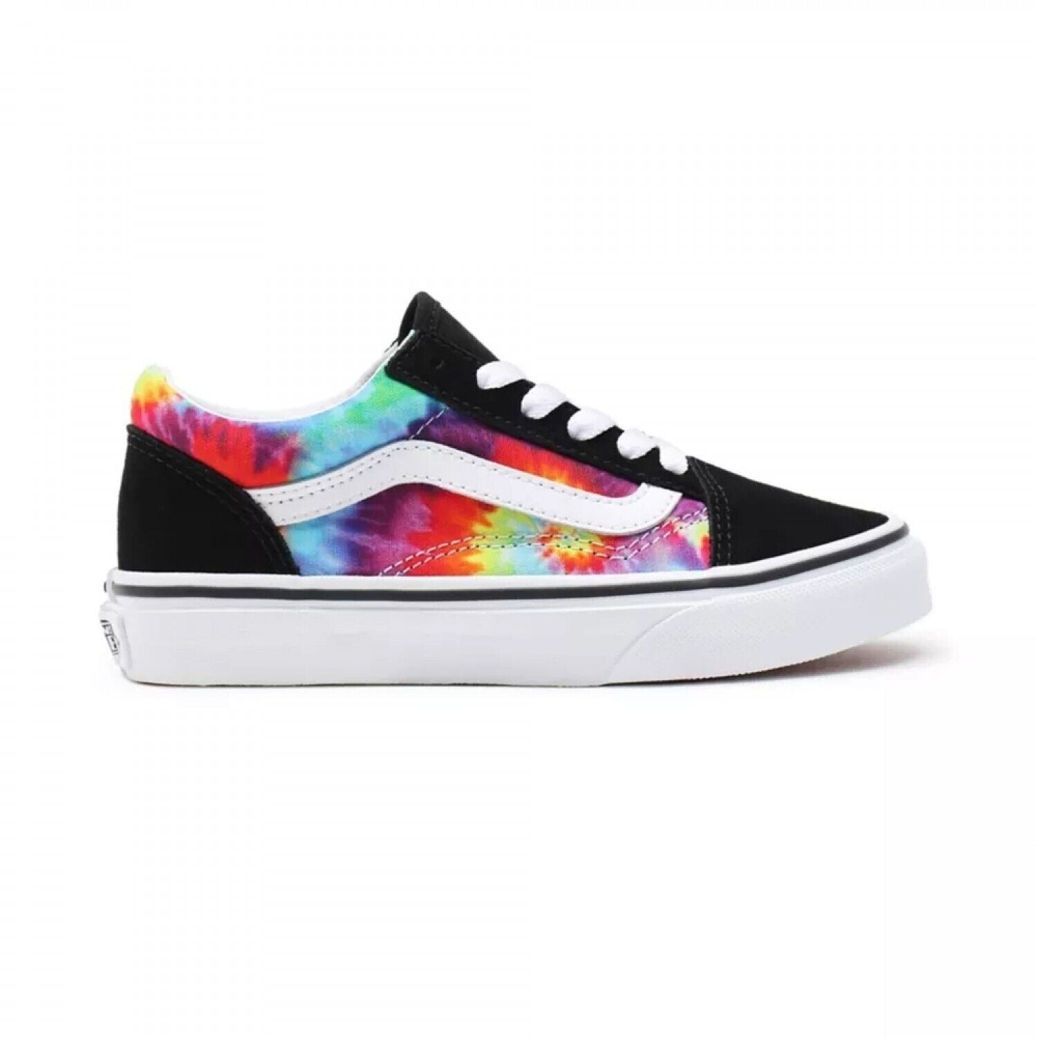 Vans Old Skool  Unisex Kid's Black/Multicolor Skateboard Shoes  (5)