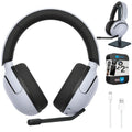 Sony /   Wireless Noise Cancelling Gaming Headset, White Bundle with Deco Gear Pro Audio Headphone Stand, 6 Foot - to - Cable & 2   Enhanced Protection Pack