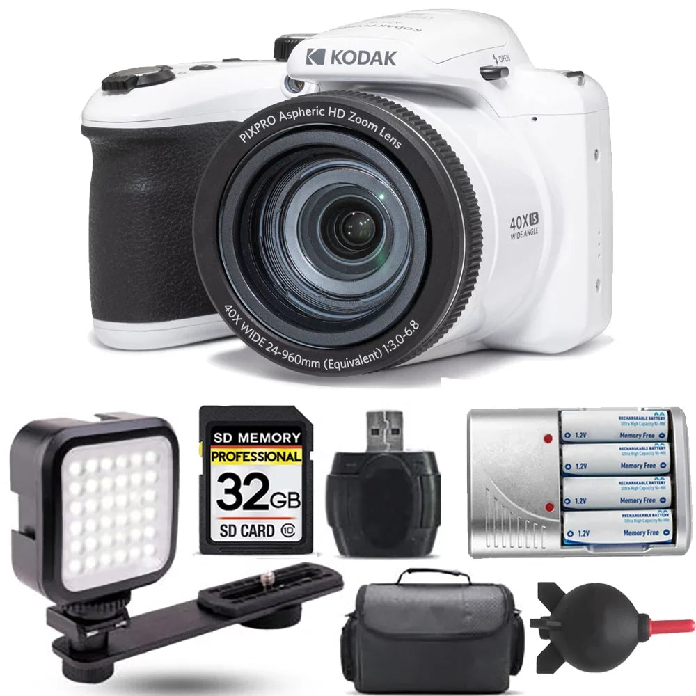 Kodak   Digital Camera (White)+ Extra Battery +  - 32GB Kit