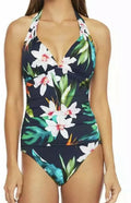 Multi Watercolor Halter Mio One Piece Swimsuit,  6,  10,