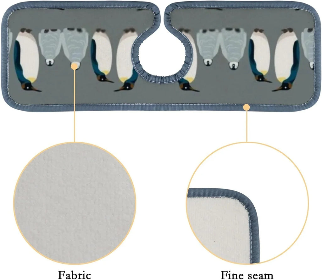 3PCS Faucet Absorbent Mat, Sea Bird Penguin Washable Sink Splash Guard Drip Catcher, Kitchen Bath Countertop Microfiber Sink Drying Mats for Kitchen