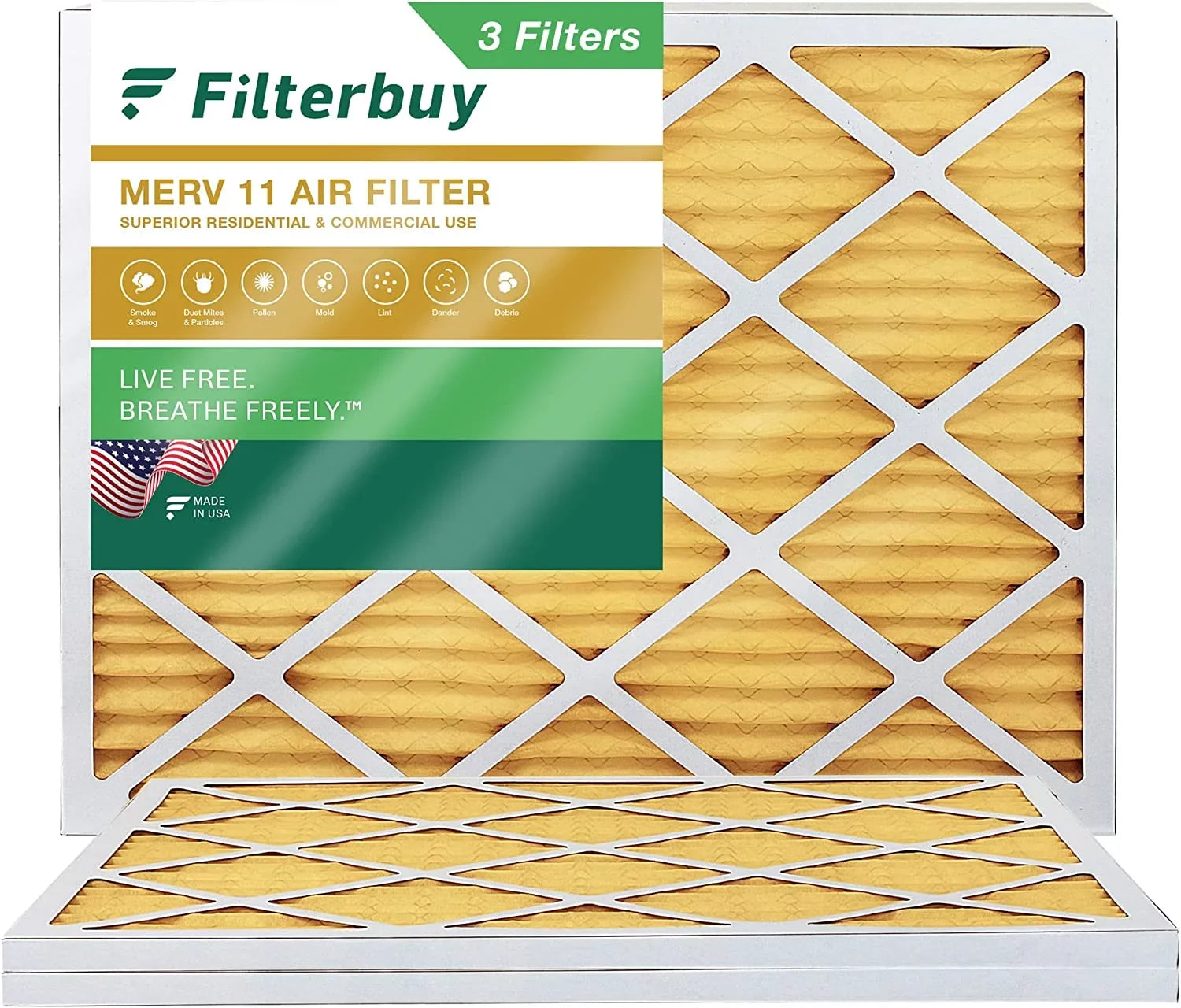 Filterbuy 24x30x1  11 Pleated   Furnace Air Filters (3-Pack)