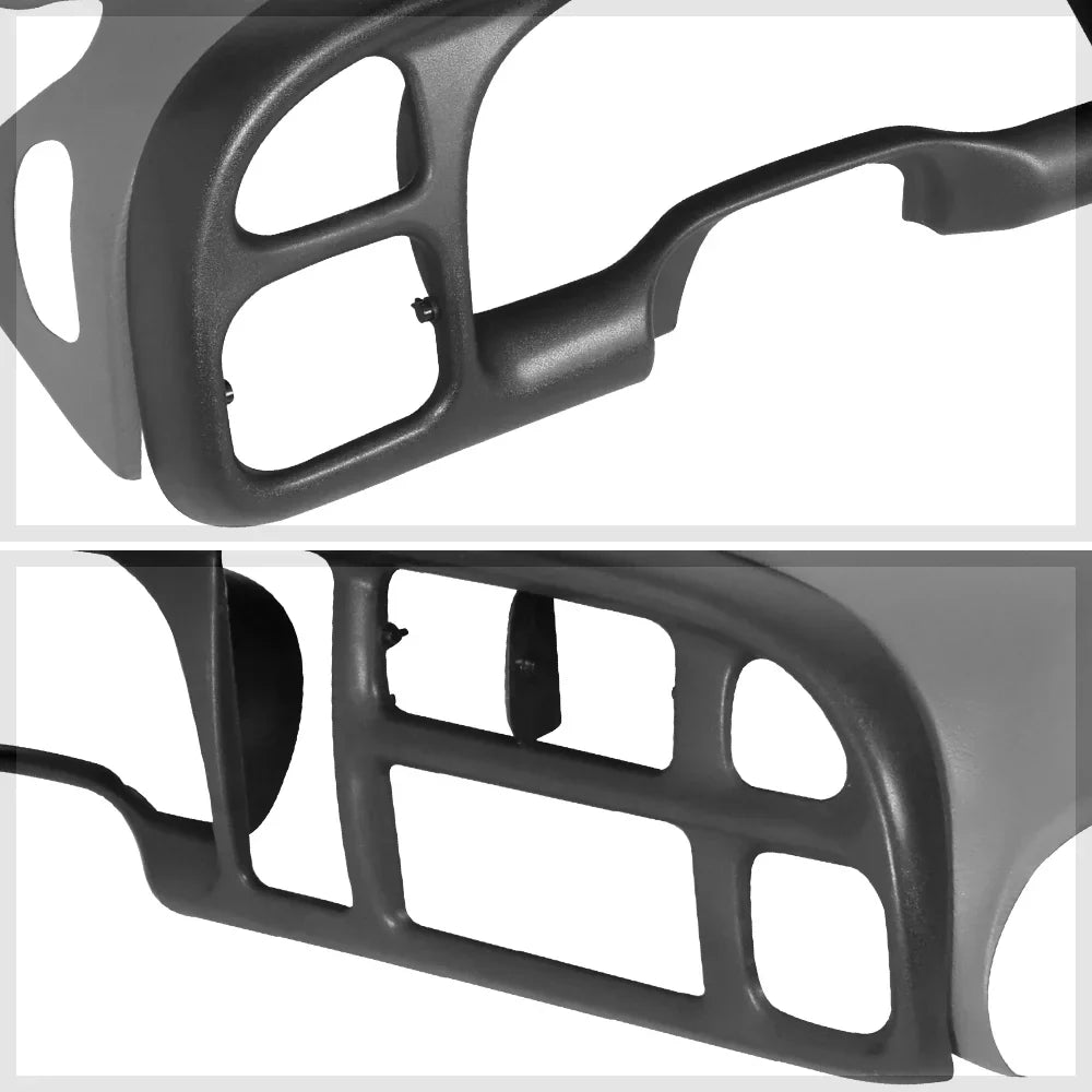 Grey Dash Board Cap Cover Bezel Overlay+Instrument Bezel Kit for 98-02 Dodge Ram Fits select: 1998-2001   1500, 1998-2002   2500