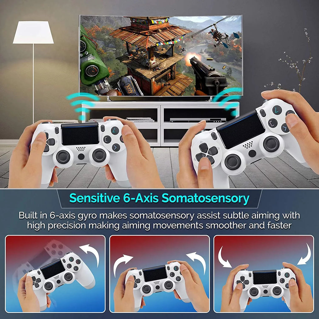 Wireless GamePad Compatible with Samsung   Controller Plus 1,000 Battery/Built-In Speaker/Gyro/Remote BlueTooth Slim (White)