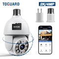 Toguard  2K/4MP WiFi Light Bulb Security Camera Outdoor Indoor  Wireless Dome Surveillance Camera