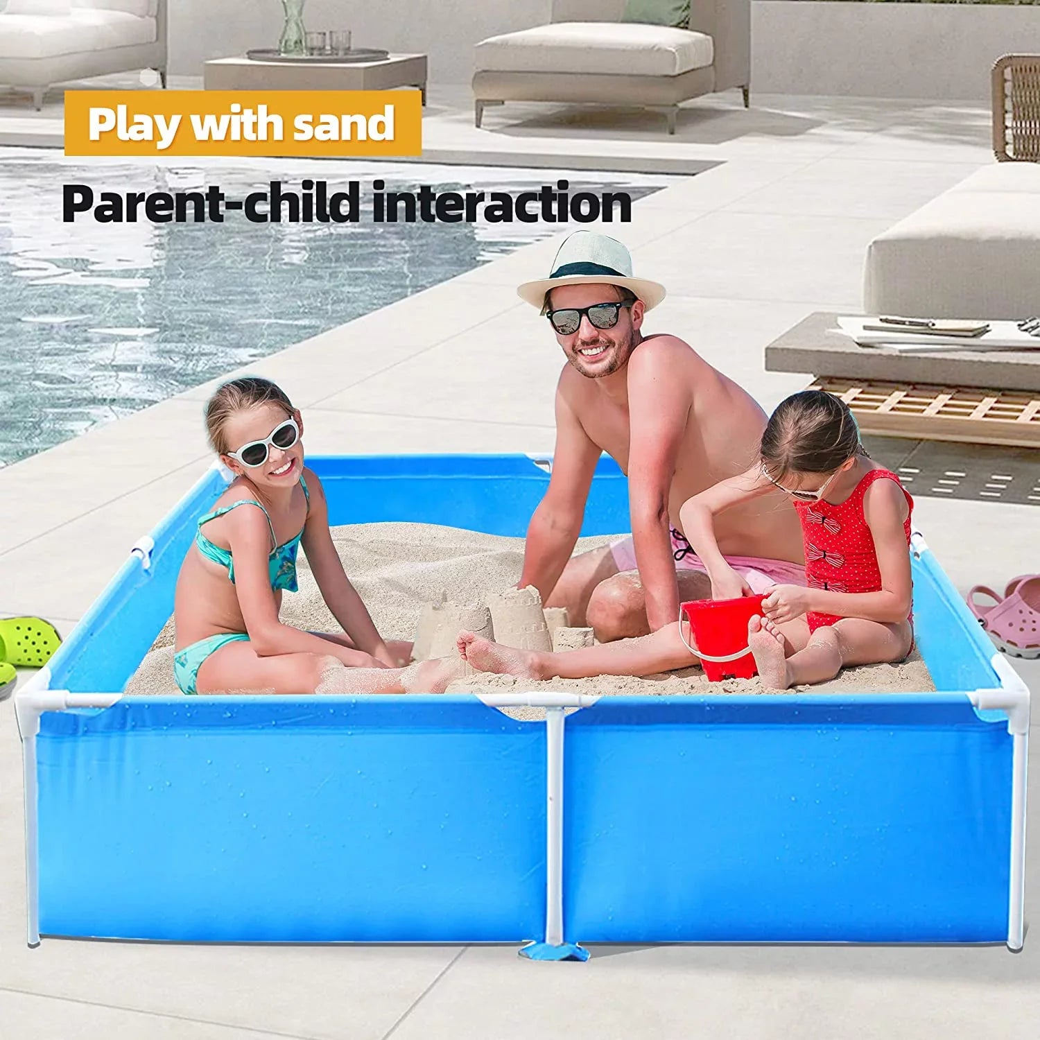 59x59 Metal Frame Pool Summer -  Swimming Pool for Summer Water Play, Outdoor Indoor Pool Ball/Sand Pit for Backyard Party