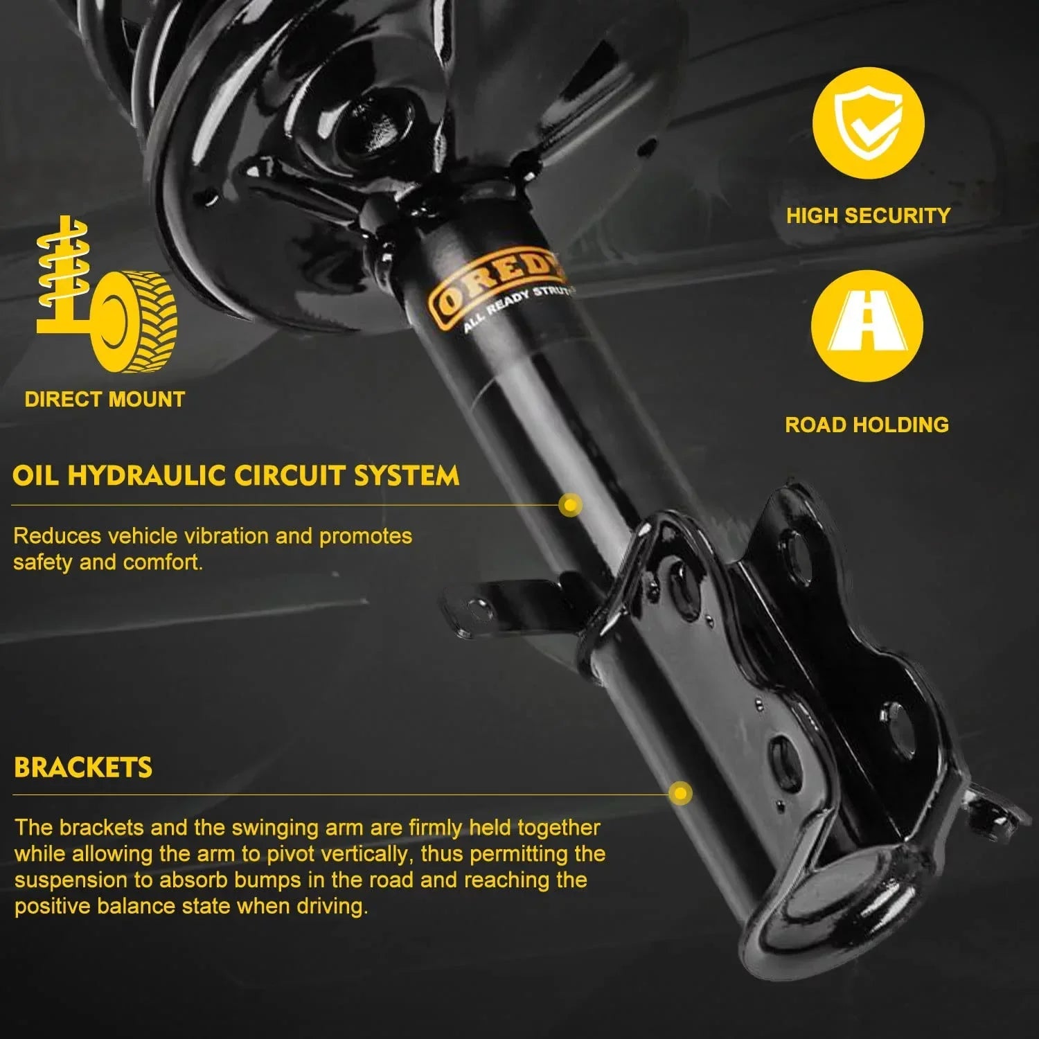 4PC Front Struts & Sway Bar Links Kit for 2006 2007 2008 2009 2010 2011 2012 Toyota Yaris - 272289 272288