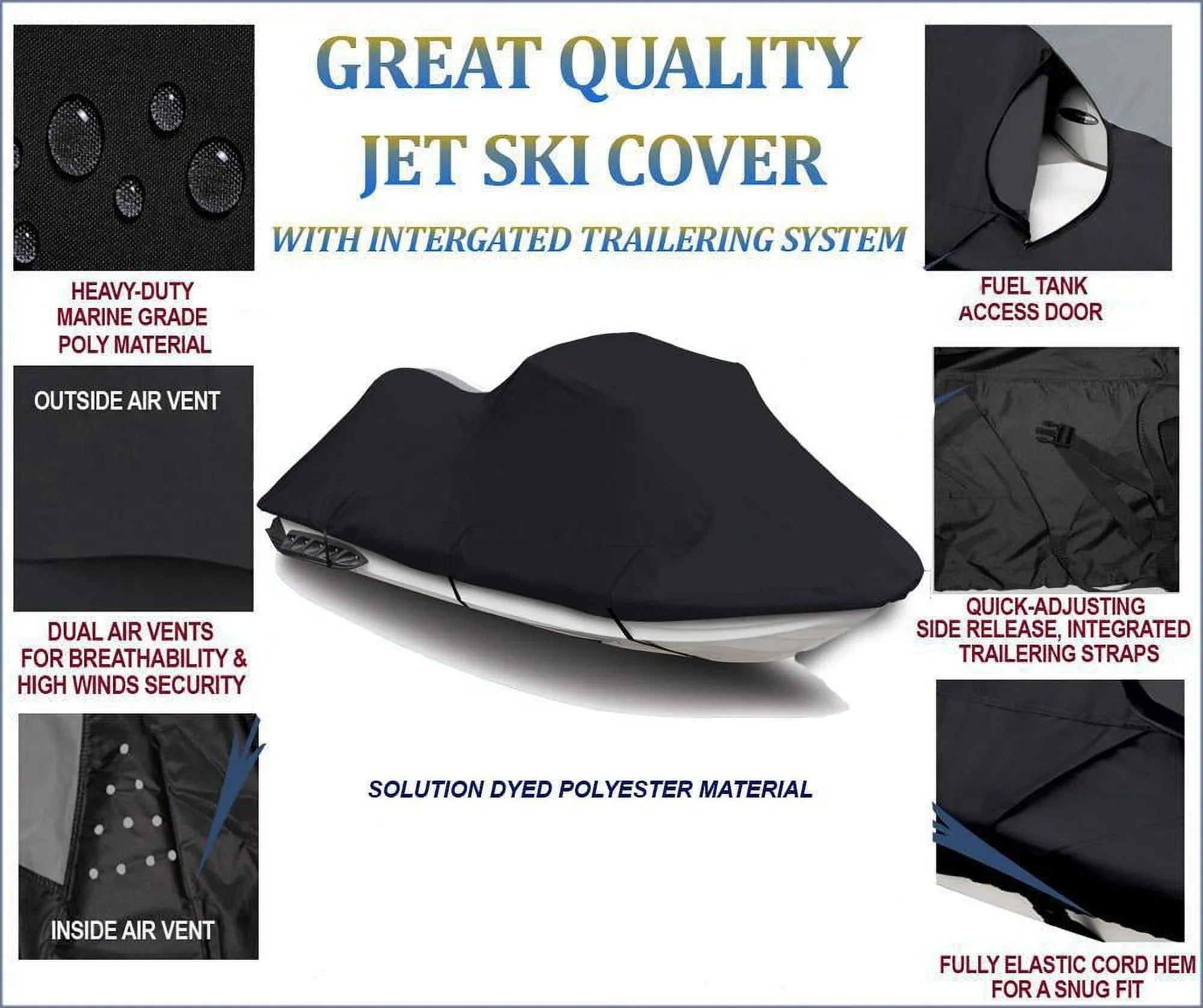 600  JetSki Cover Compatible for Sea Doo Sea-Doo Bombardier  4   2003 2004 2005 Jetski Jet Ski  Cover