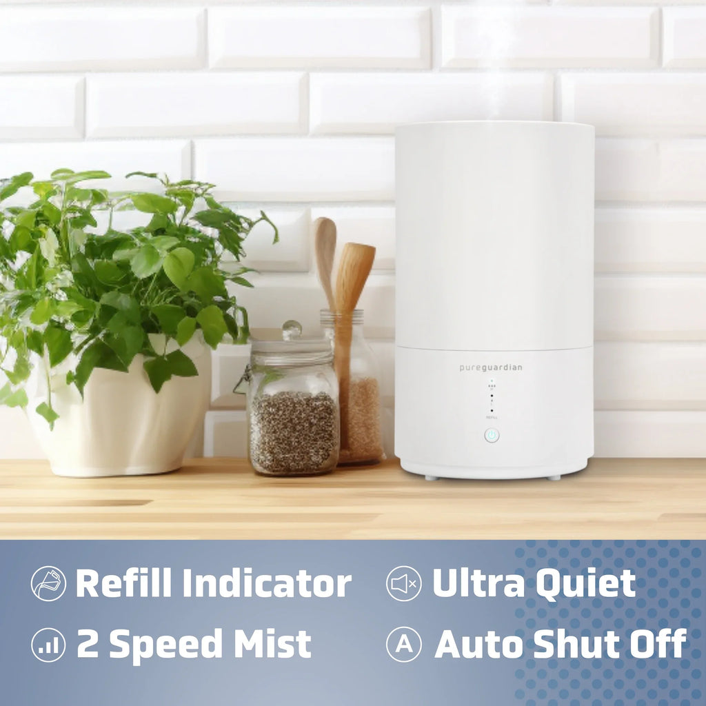 Pure Guardian 30-Hour 0.80 Gal. Cool Mist Ultrasonic Humidifier with Aroma Tray, 330 Sq. ft.