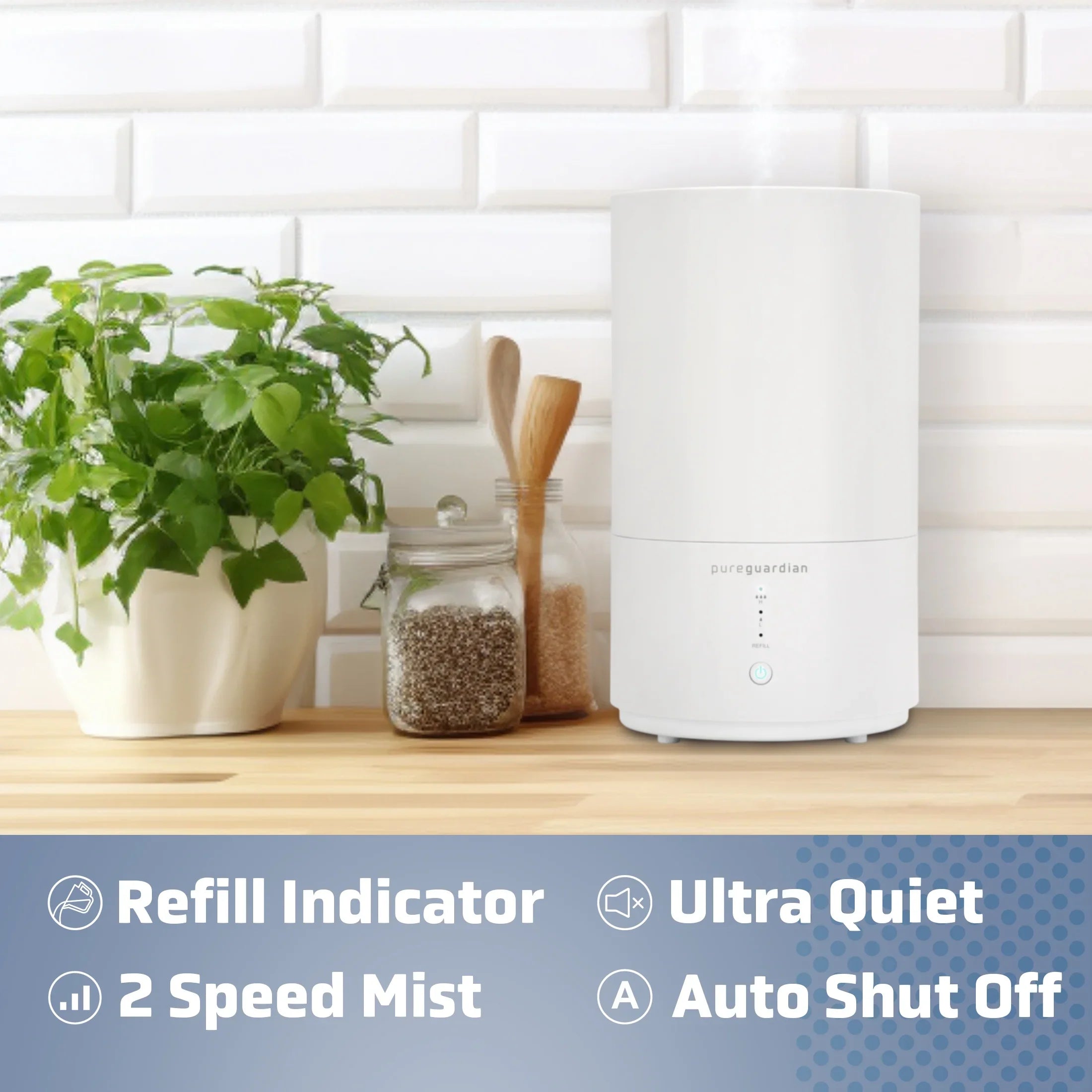 Pure Guardian 30-Hour 0.80 Gal. Cool Mist Ultrasonic Humidifier with Aroma Tray, 330 Sq. ft.