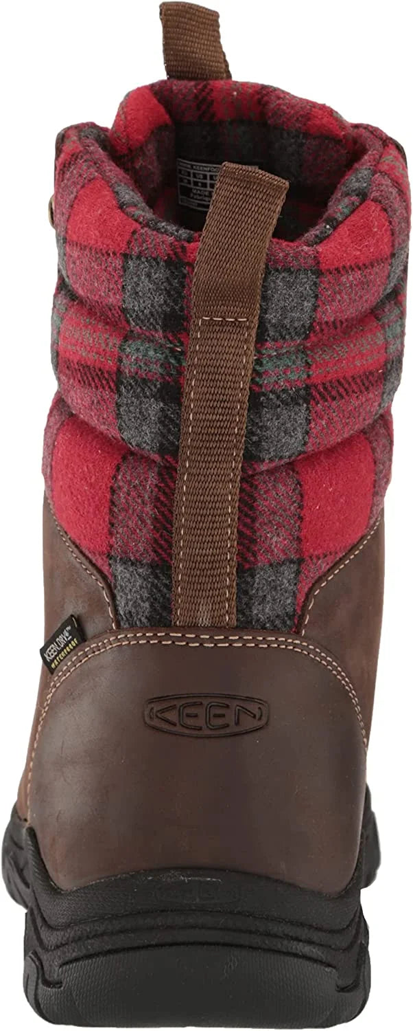 Greta Insulated Waterproof Boots for Ladies - Dark Brown/Red Plaid - 7.5M