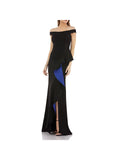 Carmen Marc Valvo Womens Off-The-Shoulder Ruffle Formal Dress
