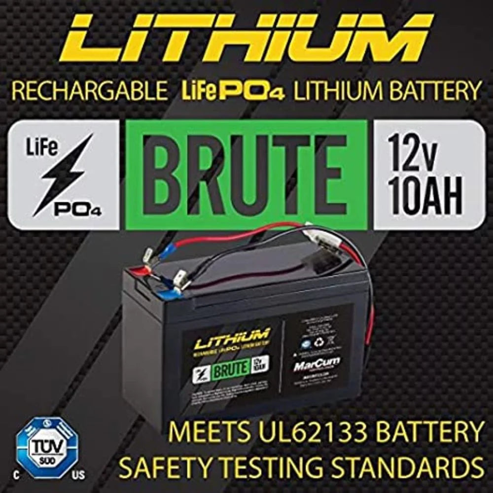 MarCum Brute 12 Volt 10 Amp LiFePO4 Battery with 3 Amp Charger