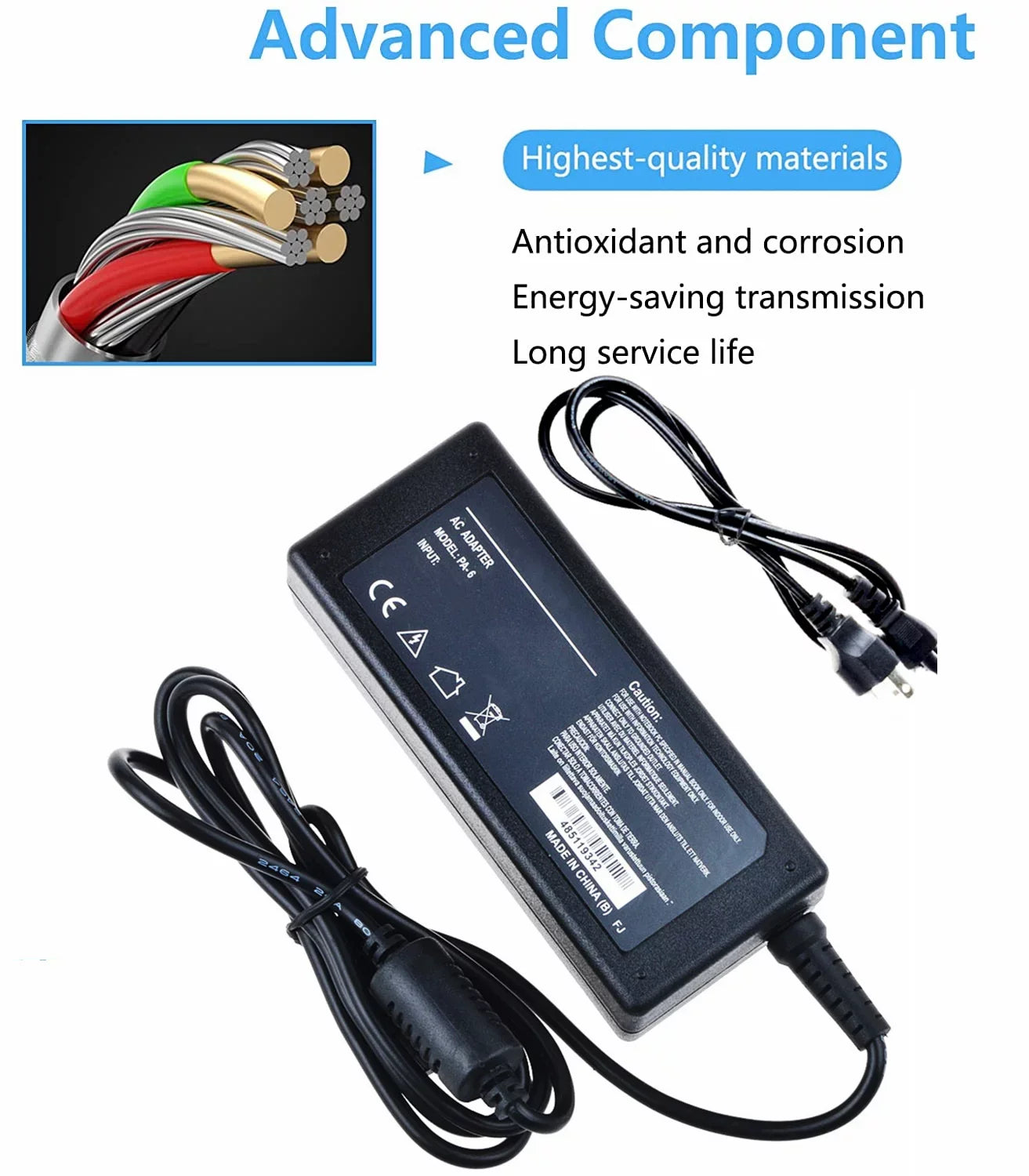 Compatible  /  Adapter Replacement for Dell Inspiron 15 5000 5558 series 15.6 i5558-5716SLV, i5558-5717SLV, -5714SLV, -6436SLV, -6435SLV -6431SLV Laptop Power Supply