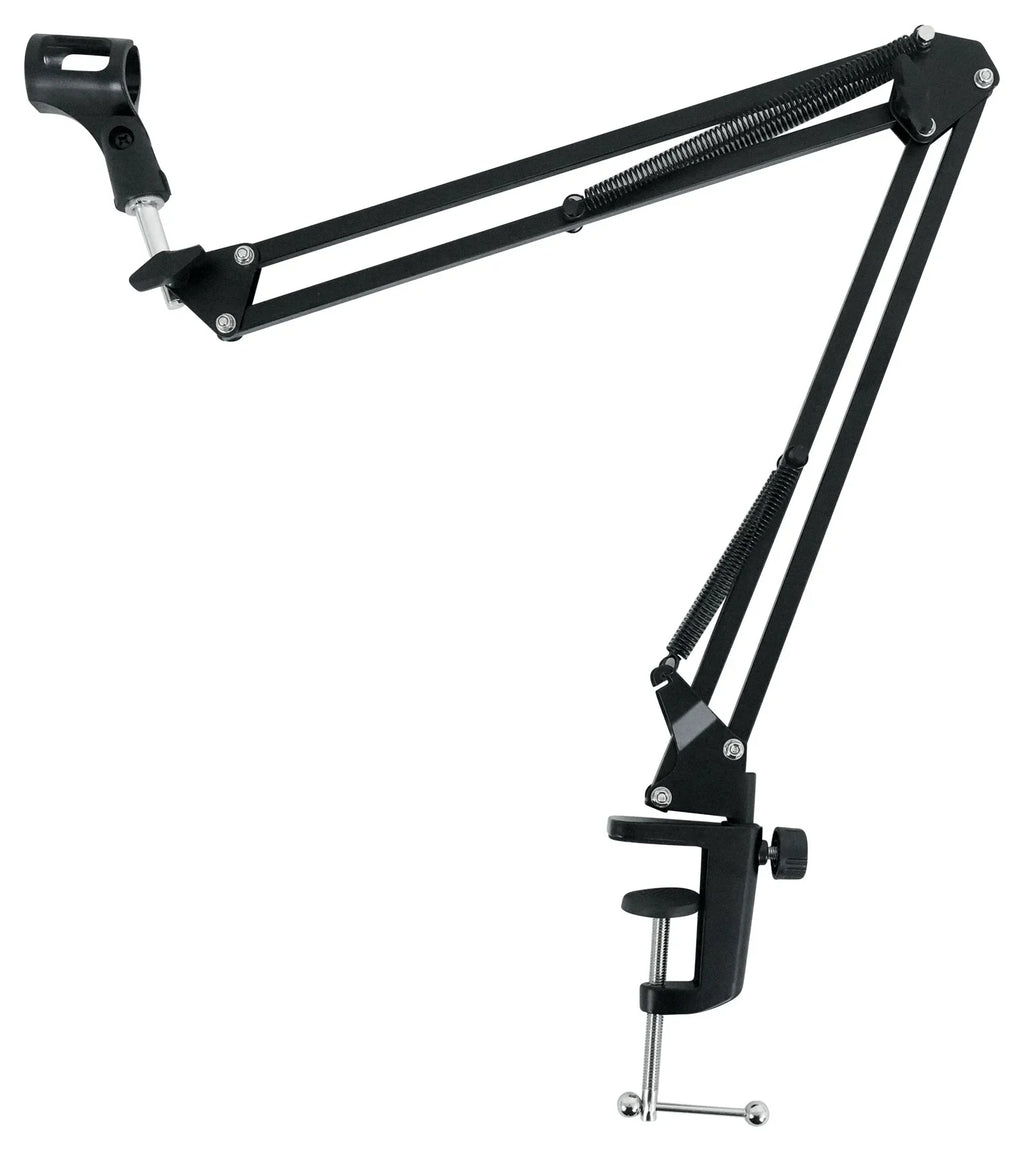 Rockville  Microphone Boom Arm Studio Podcast Mic Stand+Clamp+Pop Filter