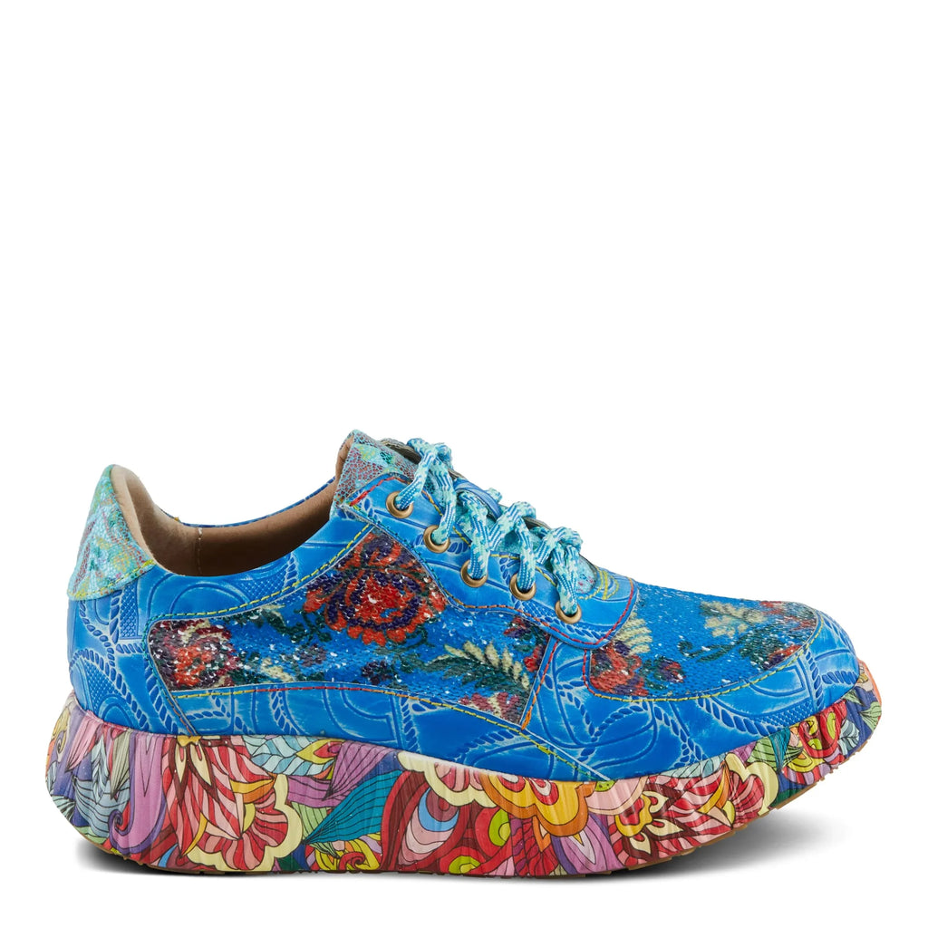Spring Step 'Artiste Women's  Multicolored Fashion Sneakers | Unique Energetic Patterns Blue Multi  42 /  10.5-11