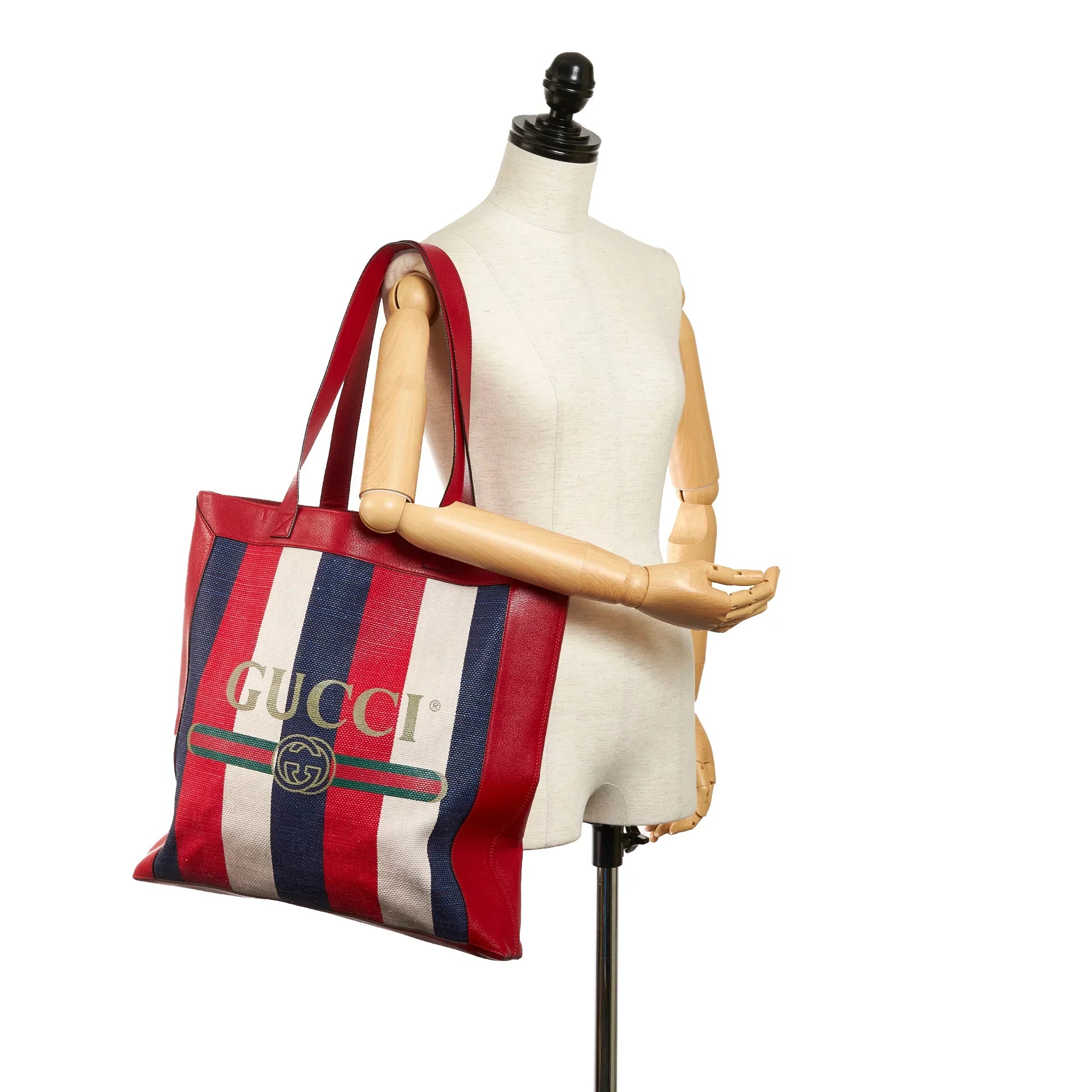 Pre-Owned Authenticated Gucci Sylvie Baiadera Tote Canvas Fabric Red Tote Bag Women (Good)
