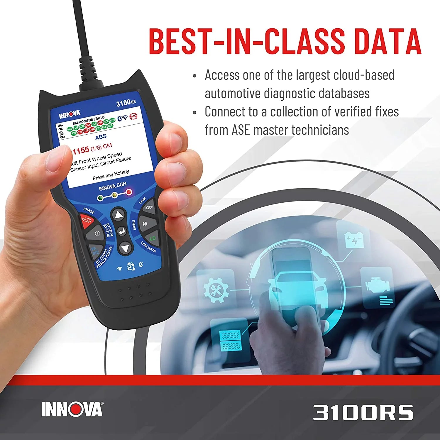 3100RS FixAssist Bluetooth Code Reader Vehicle Diagnostic Scanner