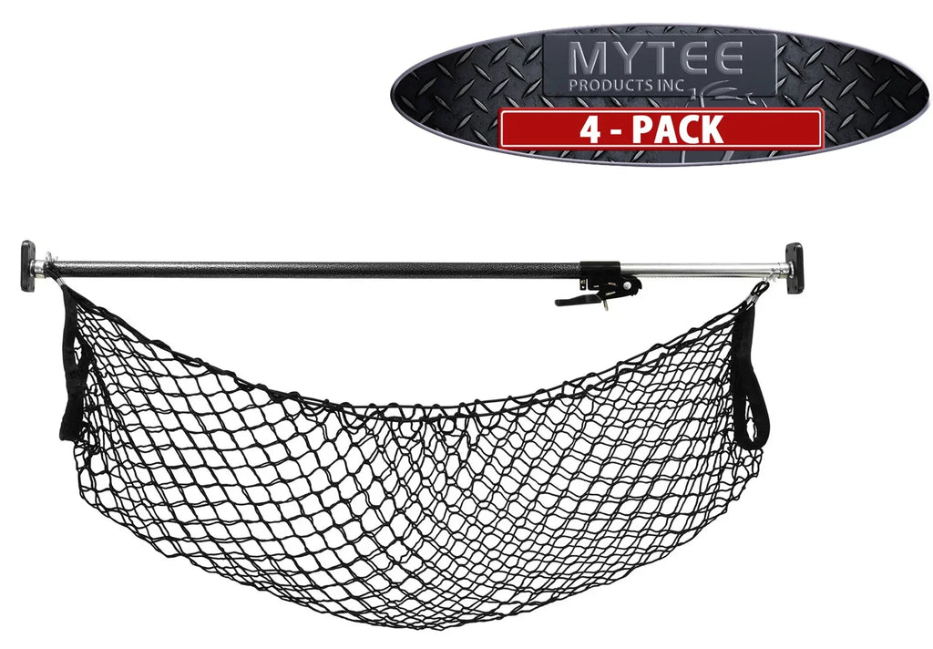 Cargo Bar Adjustable 40" - 70" w/ Storage Net for Use in Pickup Truck Bed, , and Small Trailers (4 Pack)