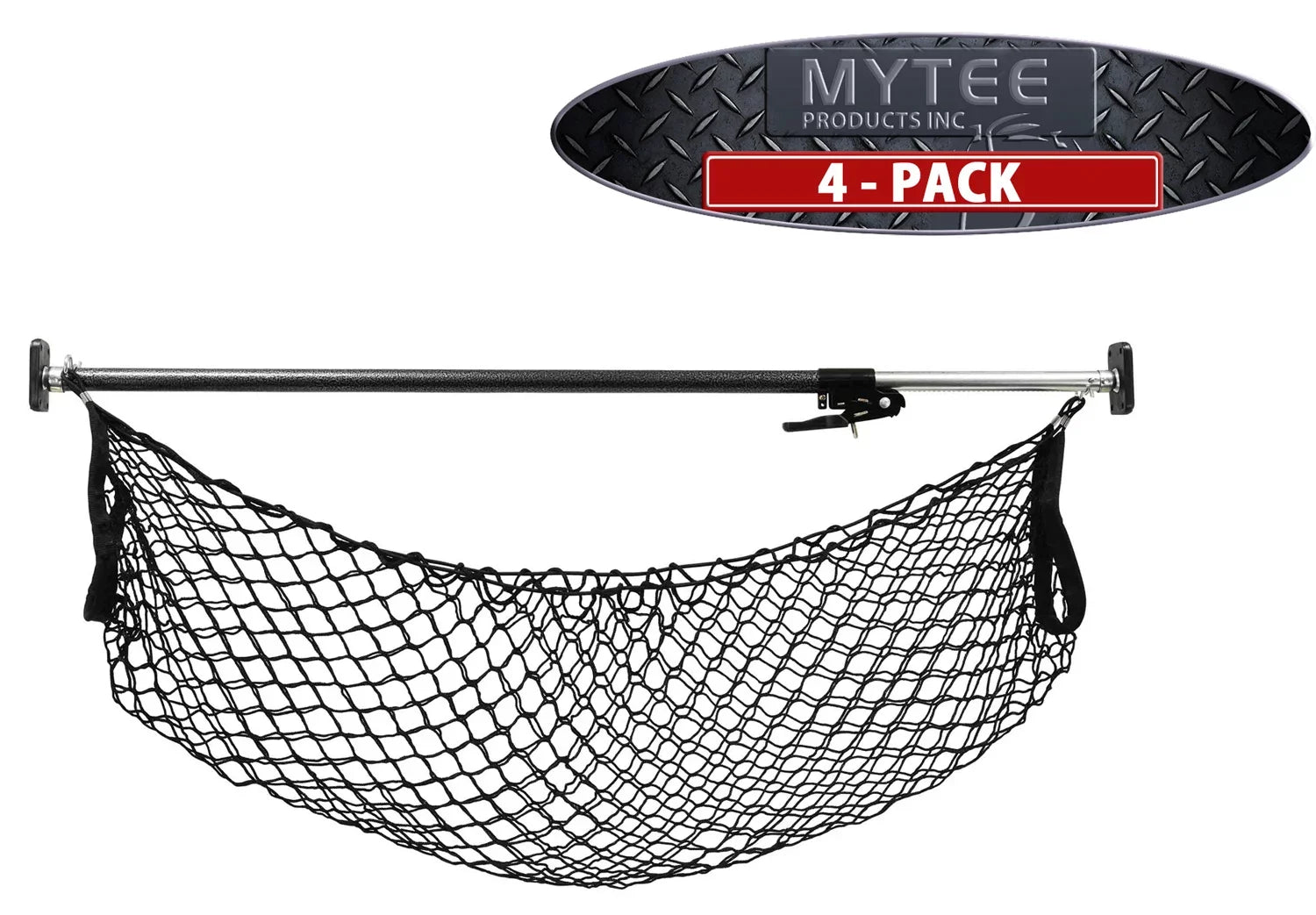 Cargo Bar Adjustable 40" - 70" w/ Storage Net for Use in Pickup Truck Bed, , and Small Trailers (4 Pack)