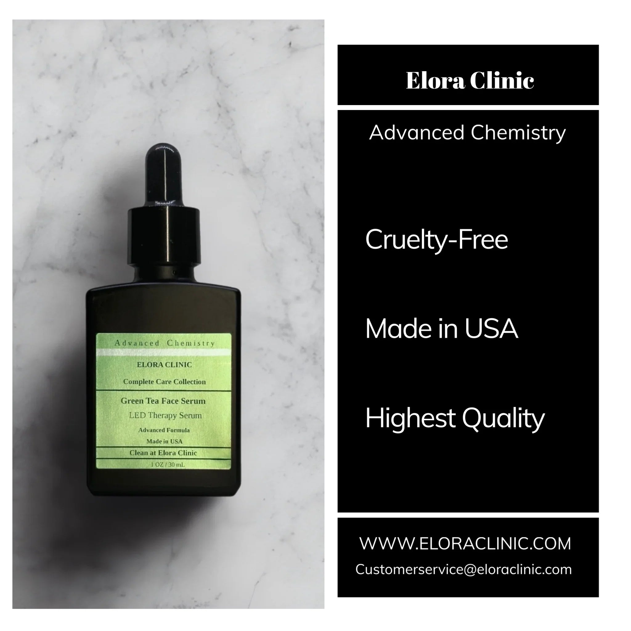 Elora Clinic Red Light Therapy Serum - Green Tea Serum Green Tea Serum for  Therapy - Potent Antioxidant & Rejuvenating