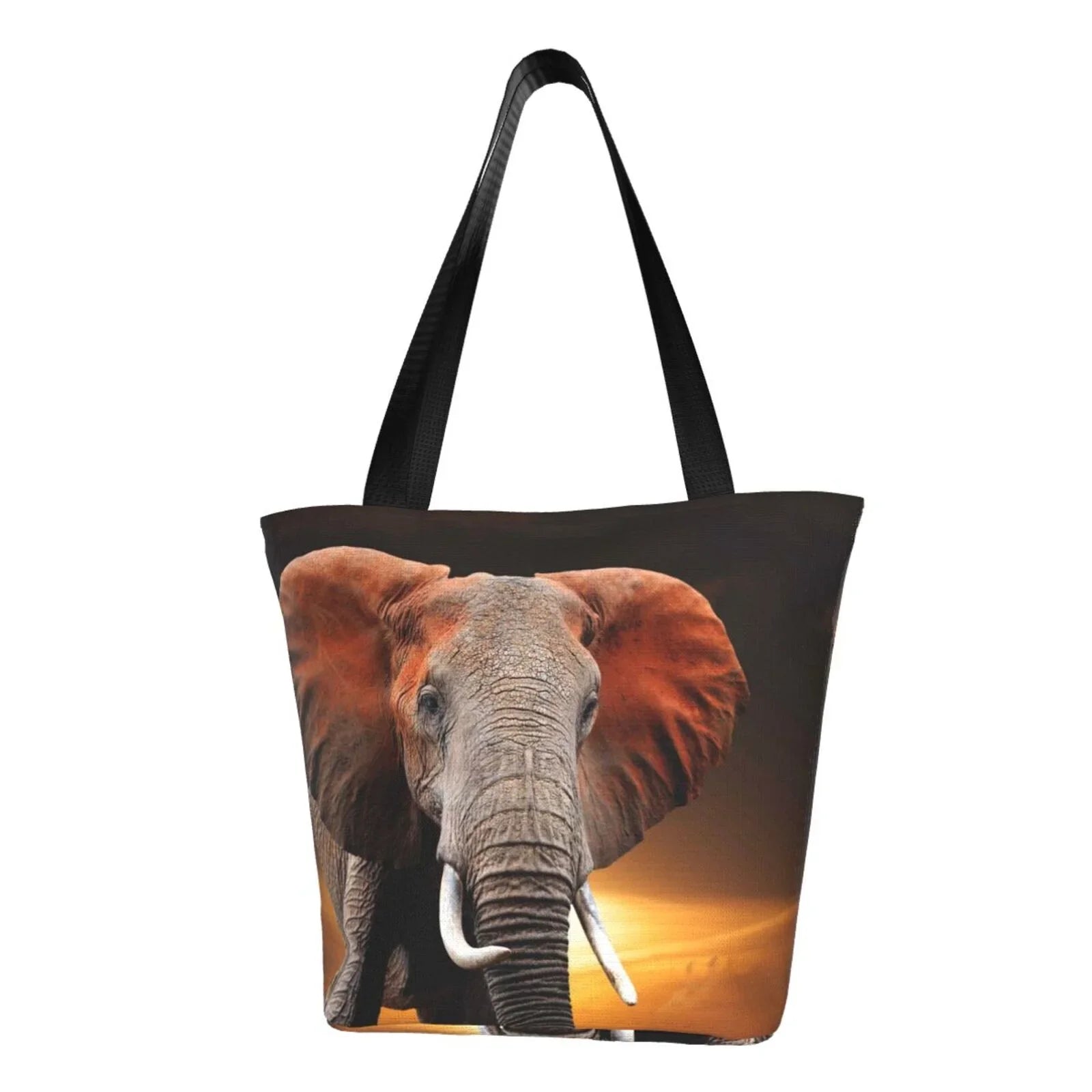 Lukts Elephant Sunset In Kenya Tote Bag,Shoulder Bag Women' Hobos Handbags Large Capacity Shopping Bag